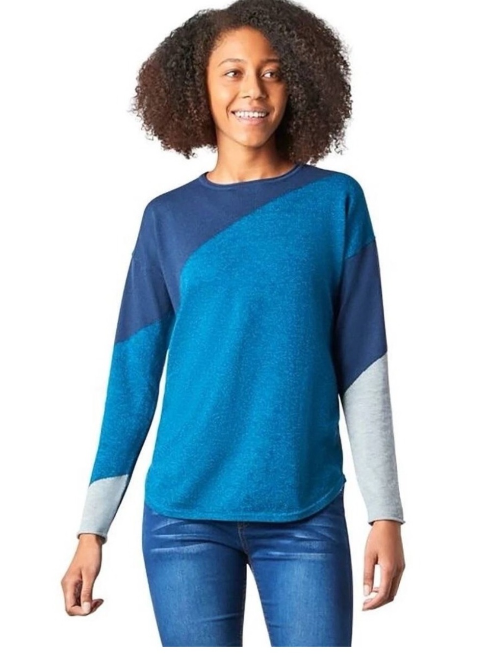 Smartwool Merino Wool Blend Shadow Pine Colorblock Sweater